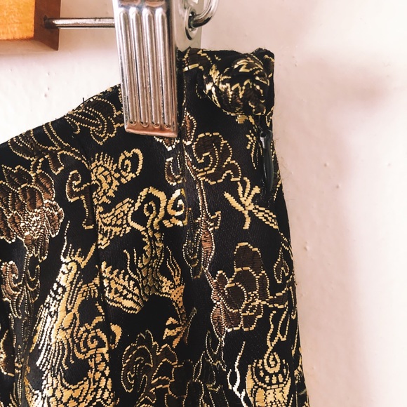 Vintage 90s Y2K Silky Rayon Dragon Pants / Vintage Metallic Dragon Print - Picture 9 of 11